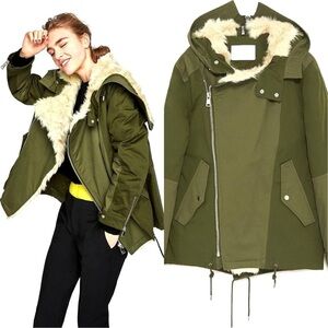 ZARA Parka With Textured Interior